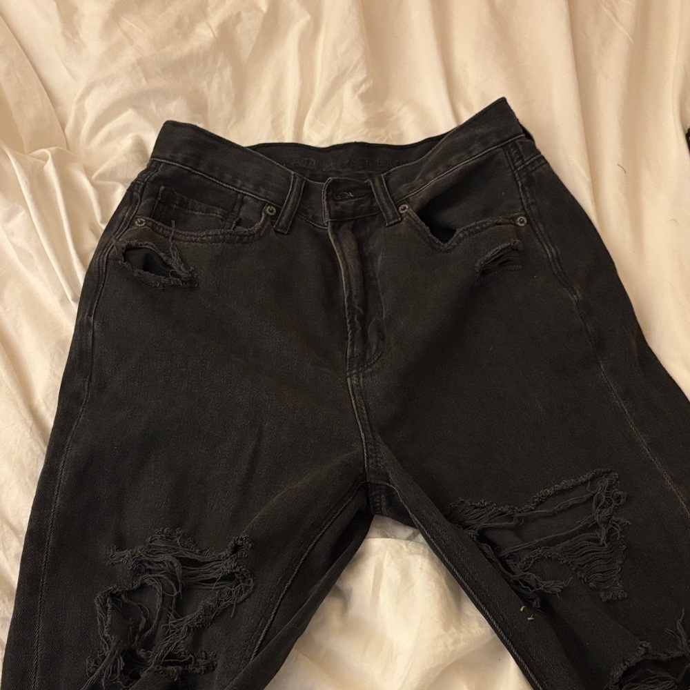 American Eagle Black Distressed Jeans